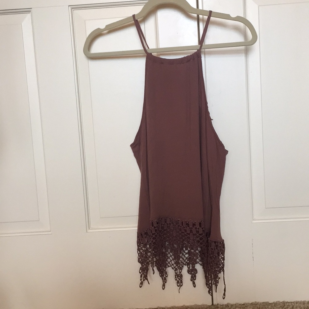 Ladies lace trimmed tank top